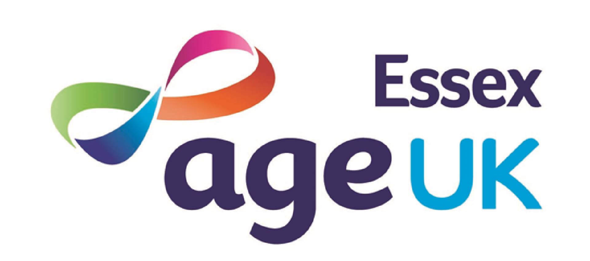 The logo for Age UK Essex, featuring the words "Age UK Essex" and a ribbon