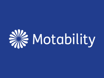 Picture of the Motability Logo, with circle of petals and the word 'Motability' written next to it
