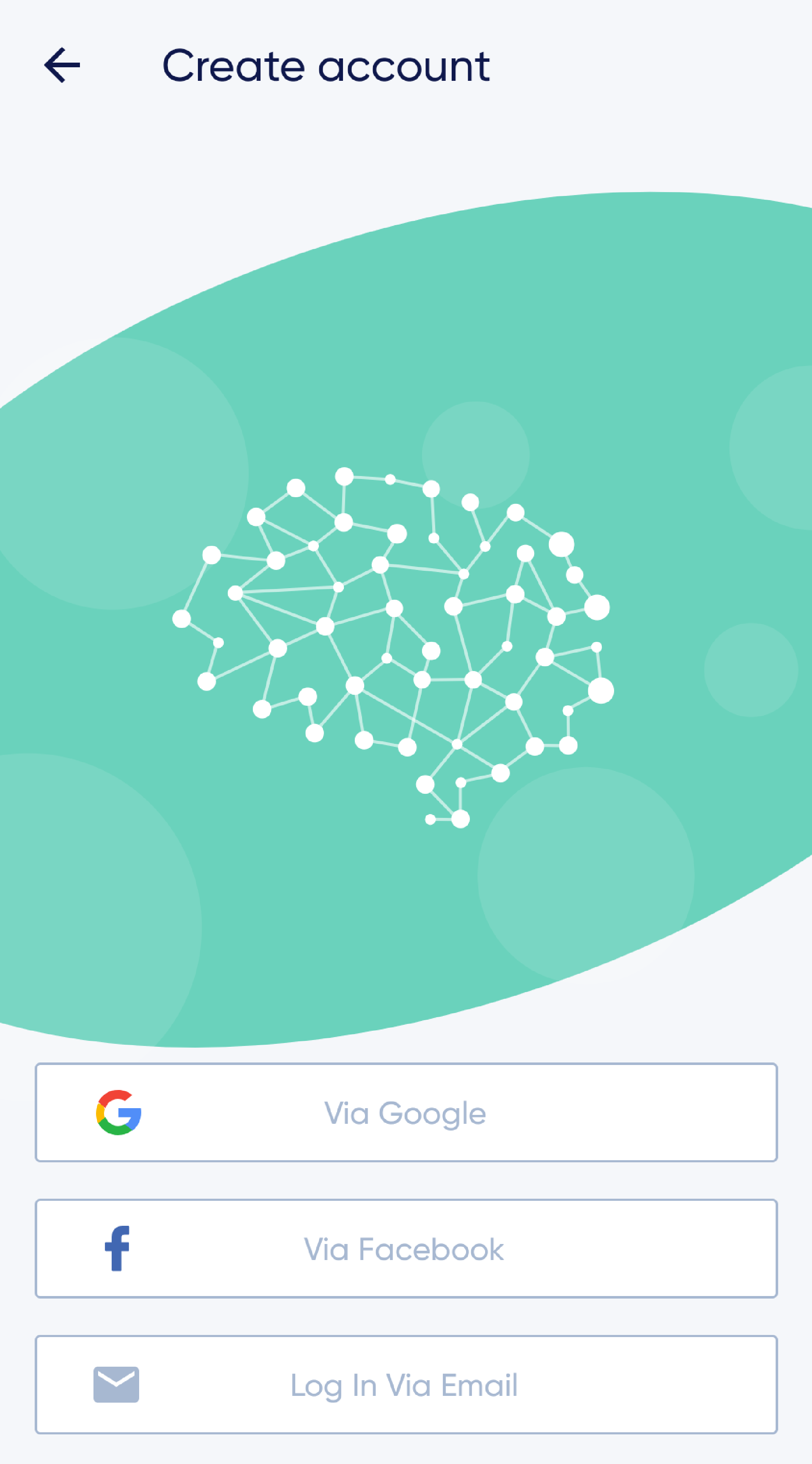 Picture of a brain on a green background. Different login options below